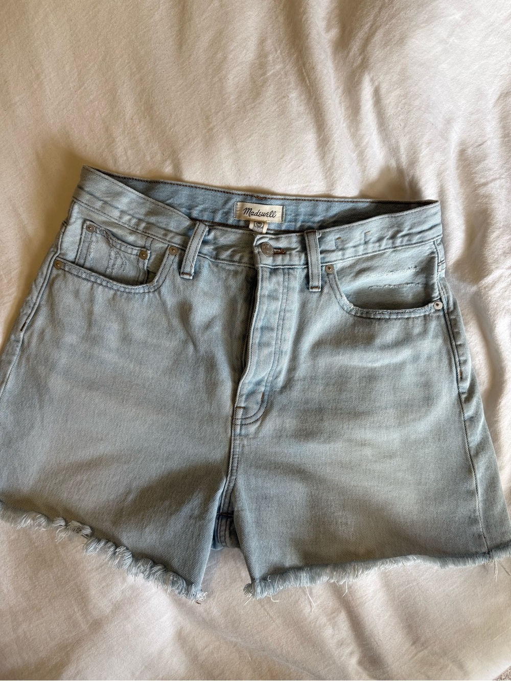 Madewell Faded Light Blue Denim Cutoff Shorts